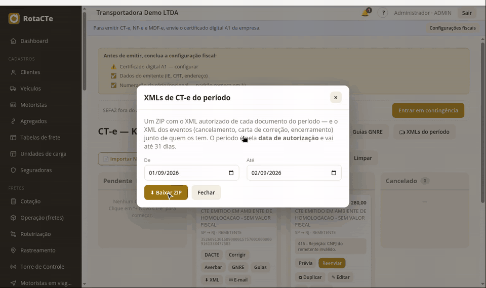 Fiscal → Configurações fiscais → aba Contador: nome, telefone e um ou mais e-mails, separados por ponto e vírgula.