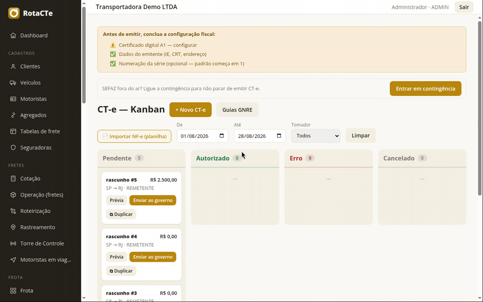 Alternando o modelo do documento entre CT-e OS, Simplificado e Normal no Novo CT-e
